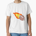 Flaming Football T-Shirt - Minimalist Print Men Women