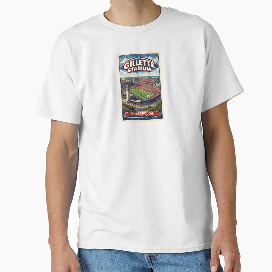 Gillitte Stadium T-Shirt - Graphic Print for Adults