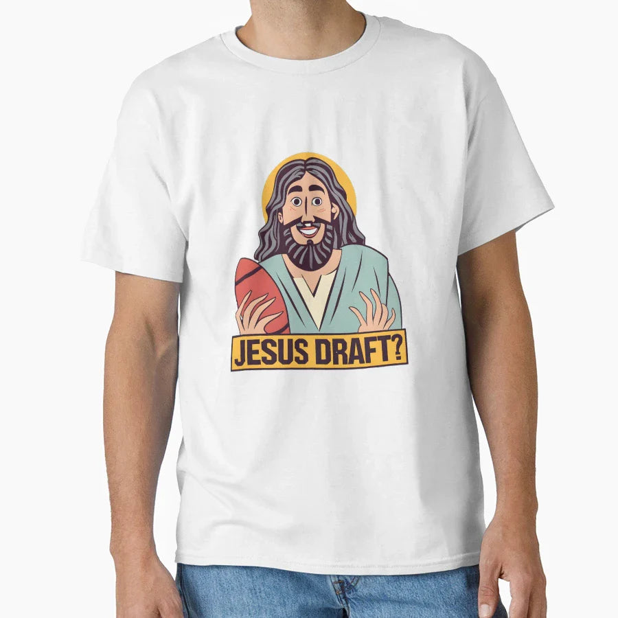 Who Would Jesus Draft Christian Fantasy T-Shirt - Novelty Apparel Unisex