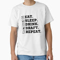 Eat Sleep Drink Draft Repeat Black T-Shirt - Minimalist Print for Adults