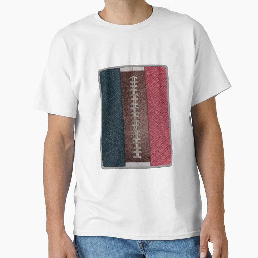 Football Blue Red And White Spirit T-Shirt - Aesthetic Graphic for Adults