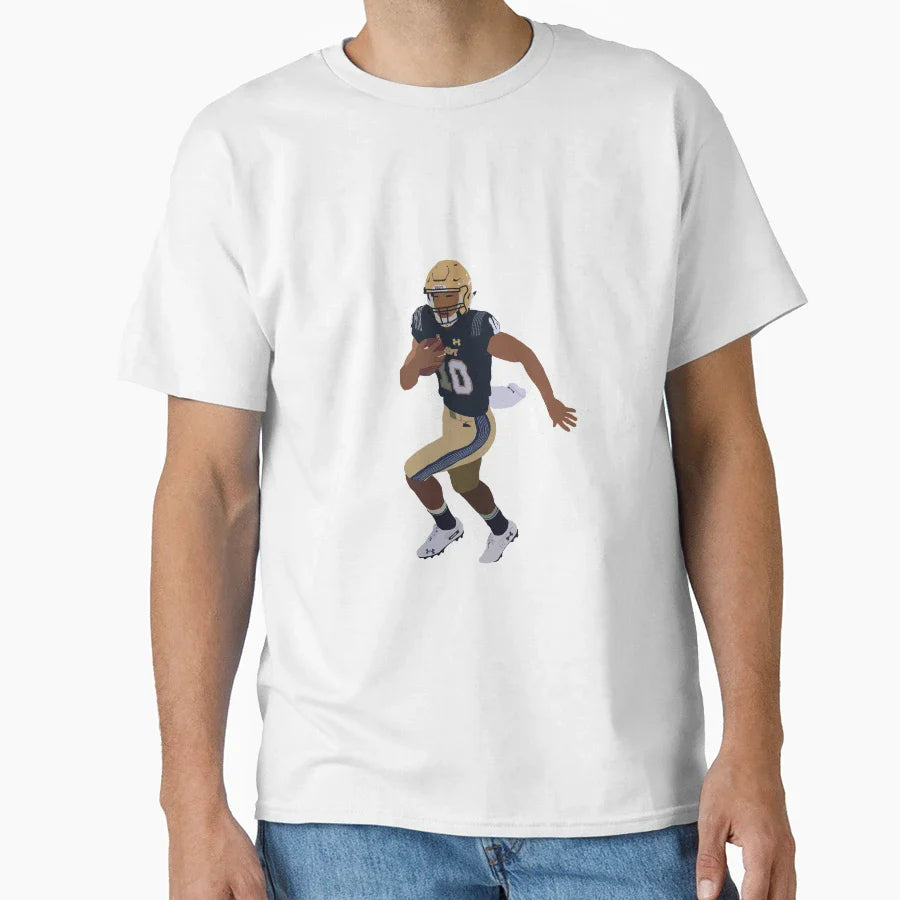 Navy Football T-Shirt - Trendy Graphic Men Women