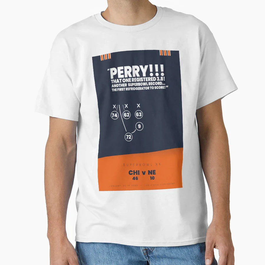 Fridge William Perry Playbook Art T-Shirt - Unique Graphic Men Women