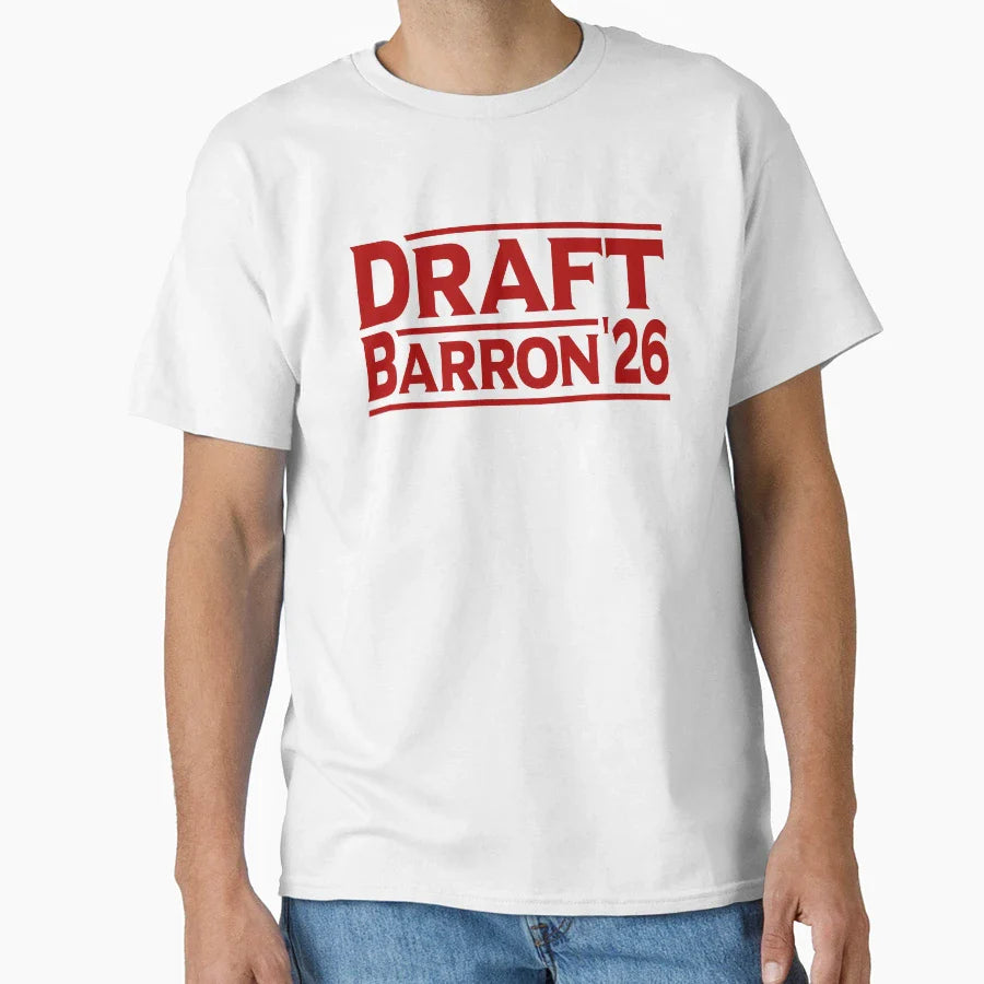 Draft Barron 2026 Military T-Shirt - Casual Everyday Wear for Adults