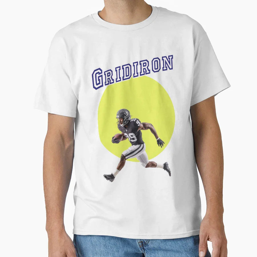 Gridiron American Football Player T-Shirt - Streetwear Style for Adults