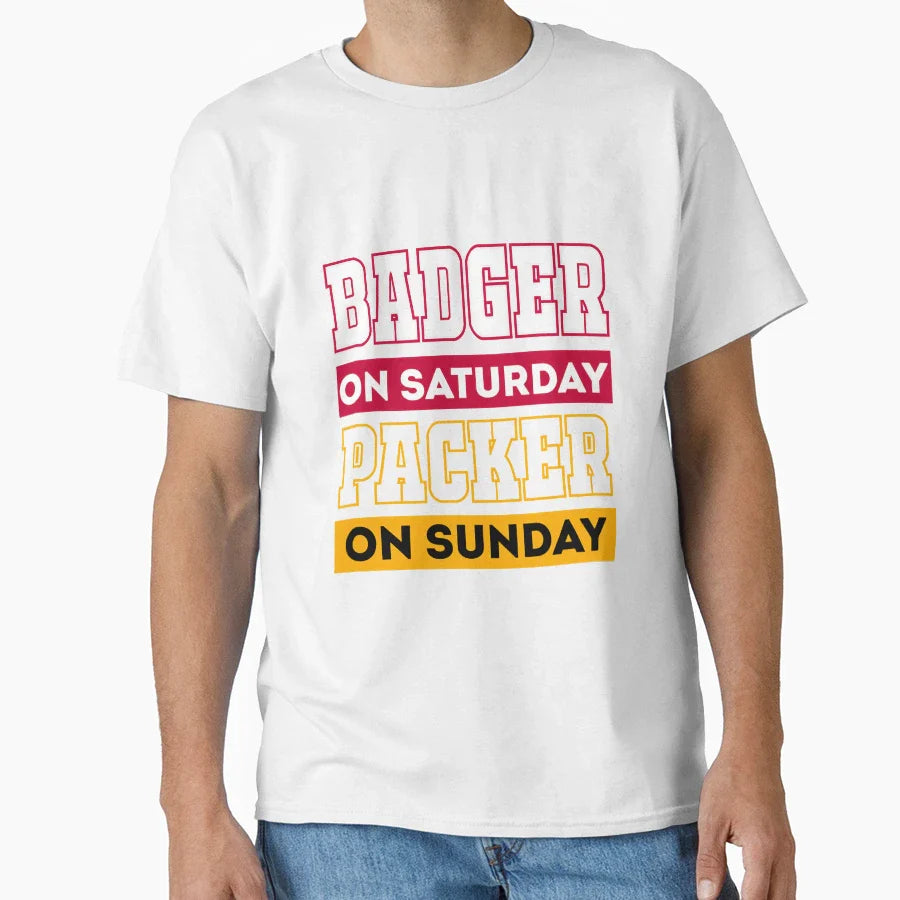 Badger Saturday Packer Sunday Green T-Shirt - Streetwear Style for Adults