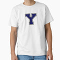 Silver And Navy Varsity Letter Y T-Shirt - Casual Everyday Wear Unisex