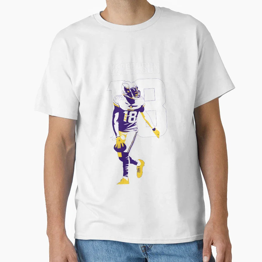 JJ Minnesota 18 Football Art T-Shirt - Streetwear Style Men Women