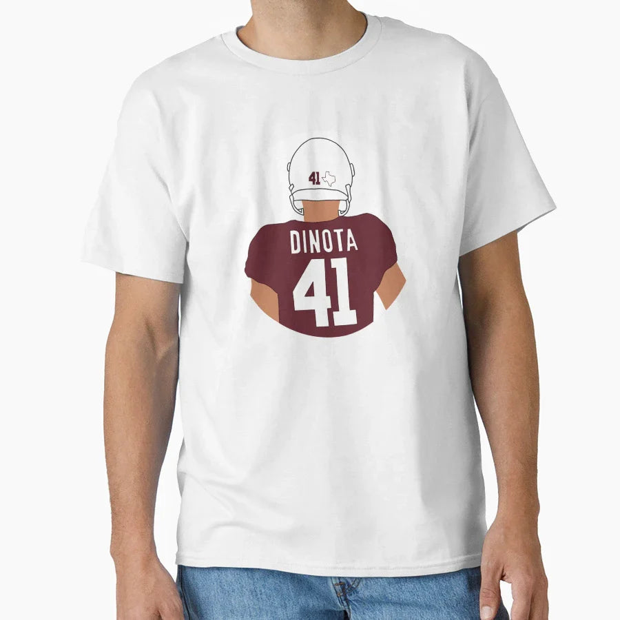 Dinota Football Player T-Shirt - Minimalist Print Unisex