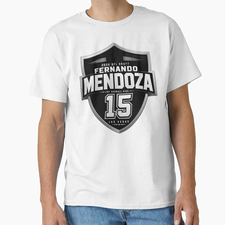 Fernando Mendoza 15 2026 Nfl Draft T-Shirt - Graphic Print for Adults