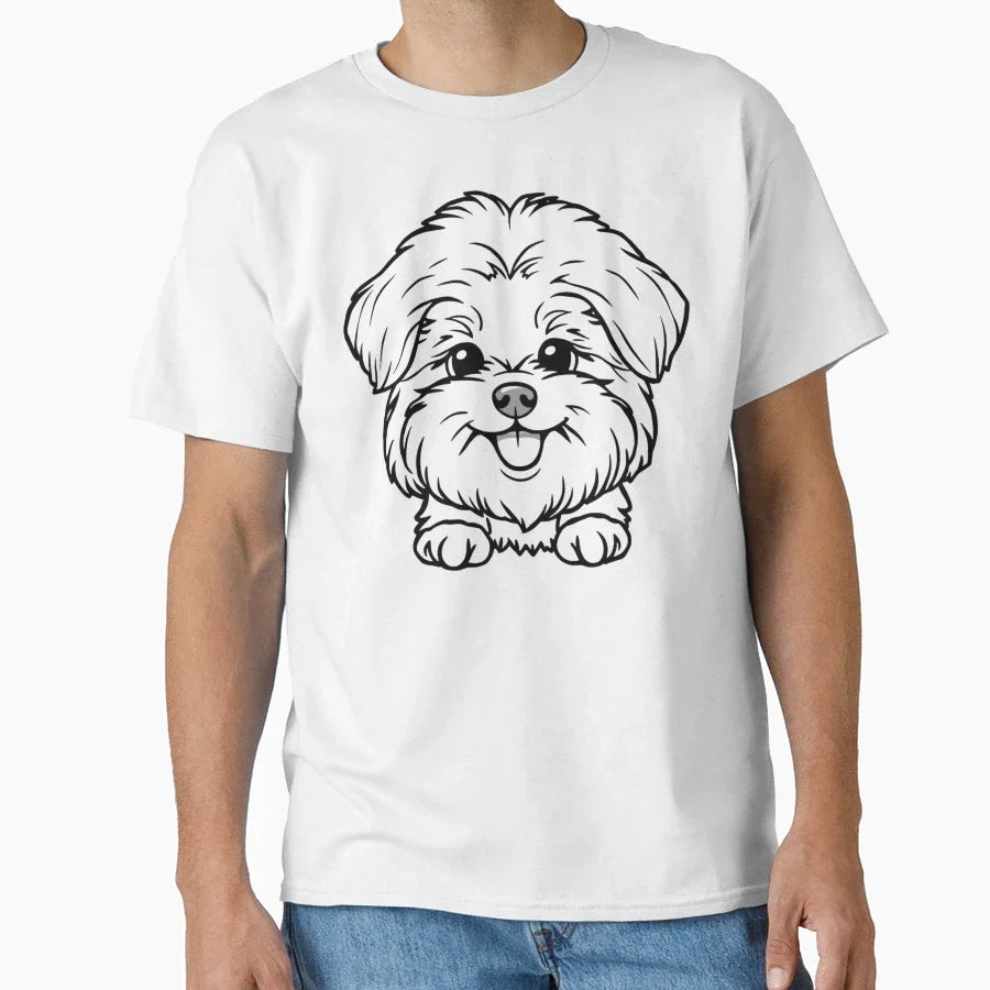 Happy Bichon Frise Fluffy Fur And Bright T-Shirt - Unique Graphic Unisex