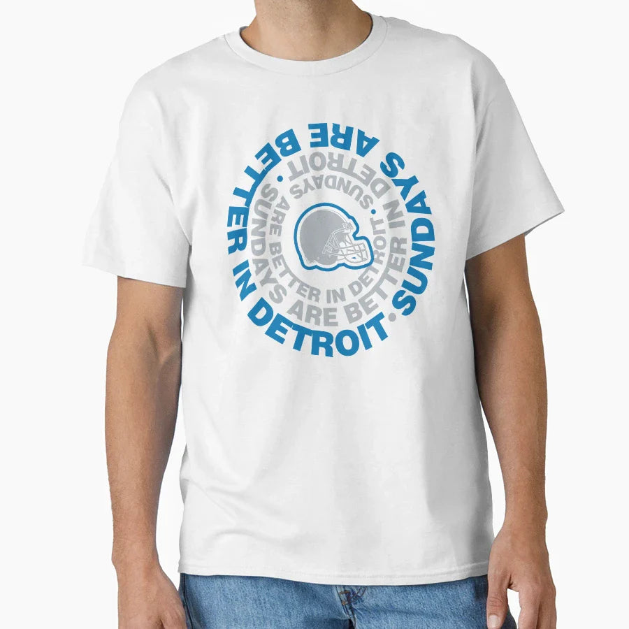 Detroit Is Best Place To Be Sunday Allen T-Shirt - Novelty Apparel Unisex