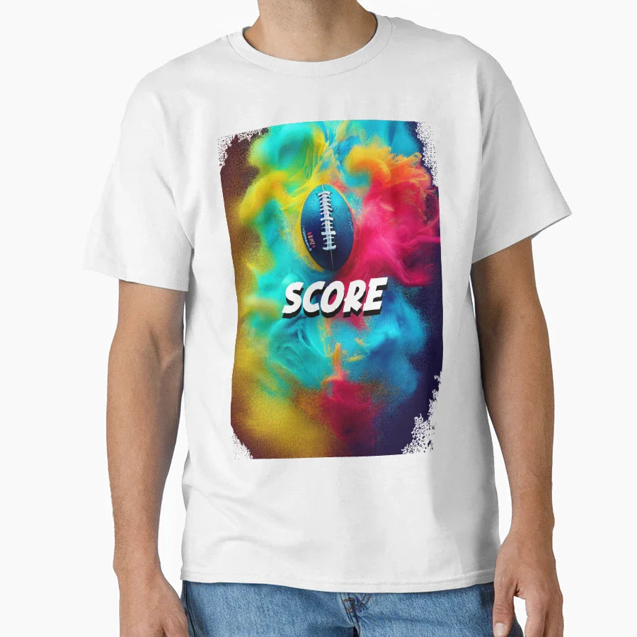 Score Colorful Football T-Shirt - Aesthetic Graphic Unisex
