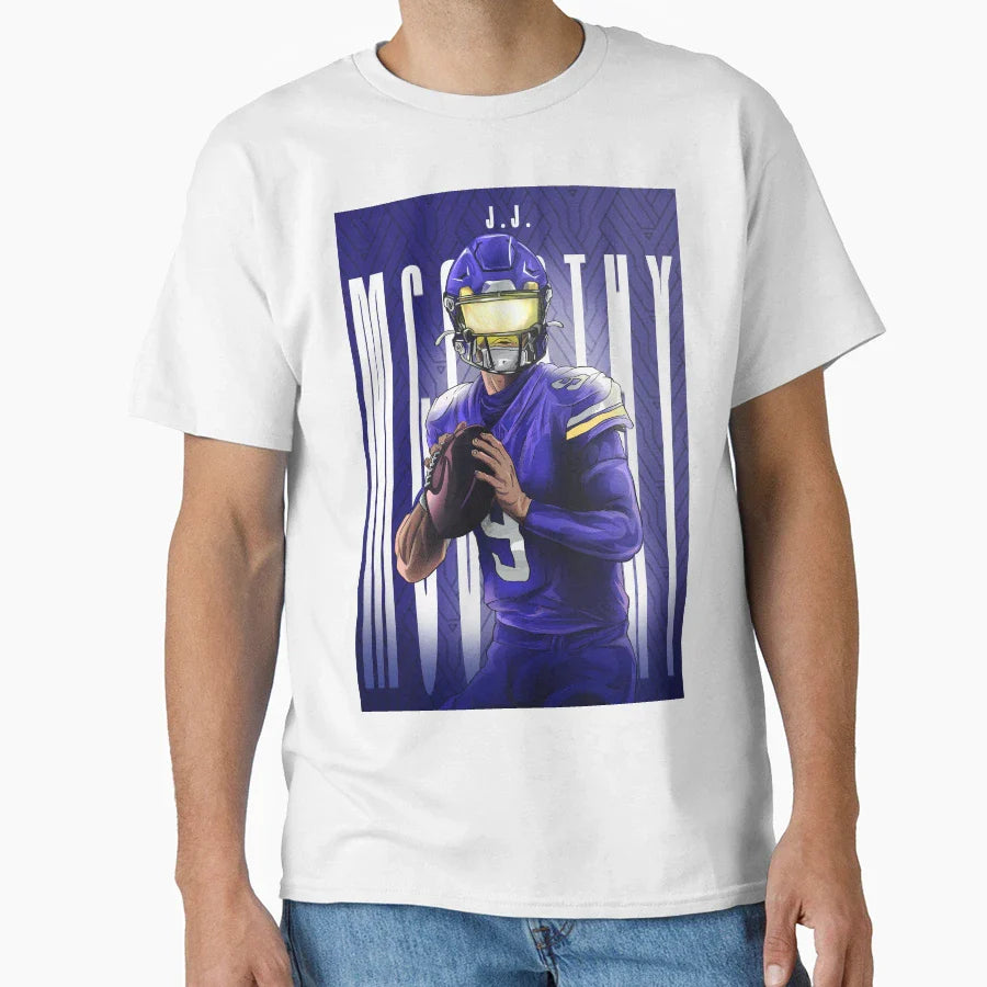 Minnesota Vikings Qb Jj Mccarthy T-Shirt - Unique Graphic Men Women