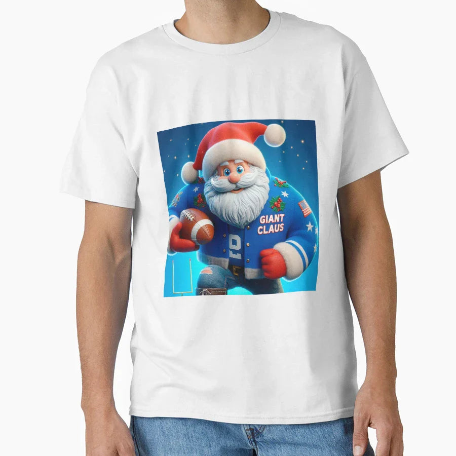 Santa Claus New York Giants American T-Shirt - Fun Novelty Design Unisex