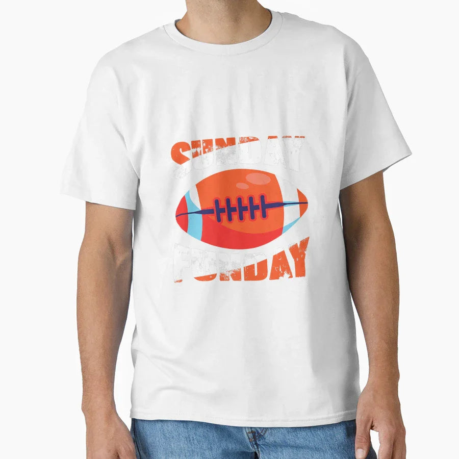 Sunday Funday Football Sport Football T-Shirt - Minimalist Print for Adults