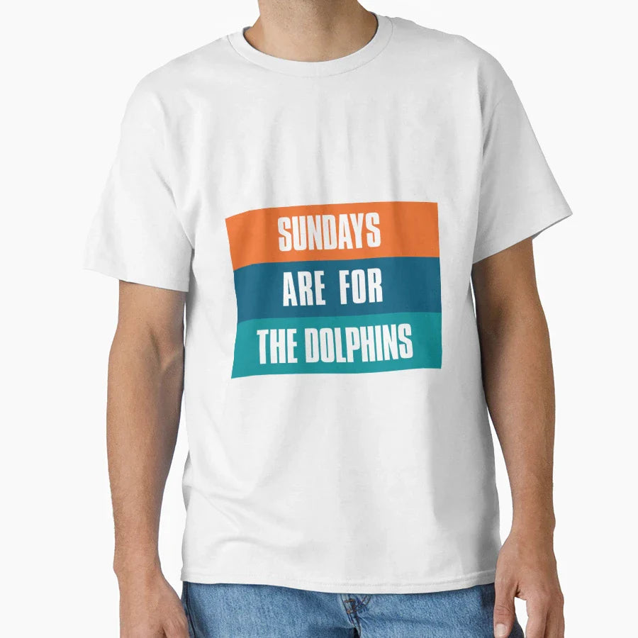Sundays Are Dolphins Miami Football Gift T-Shirt - Trendy Graphic Men Women
