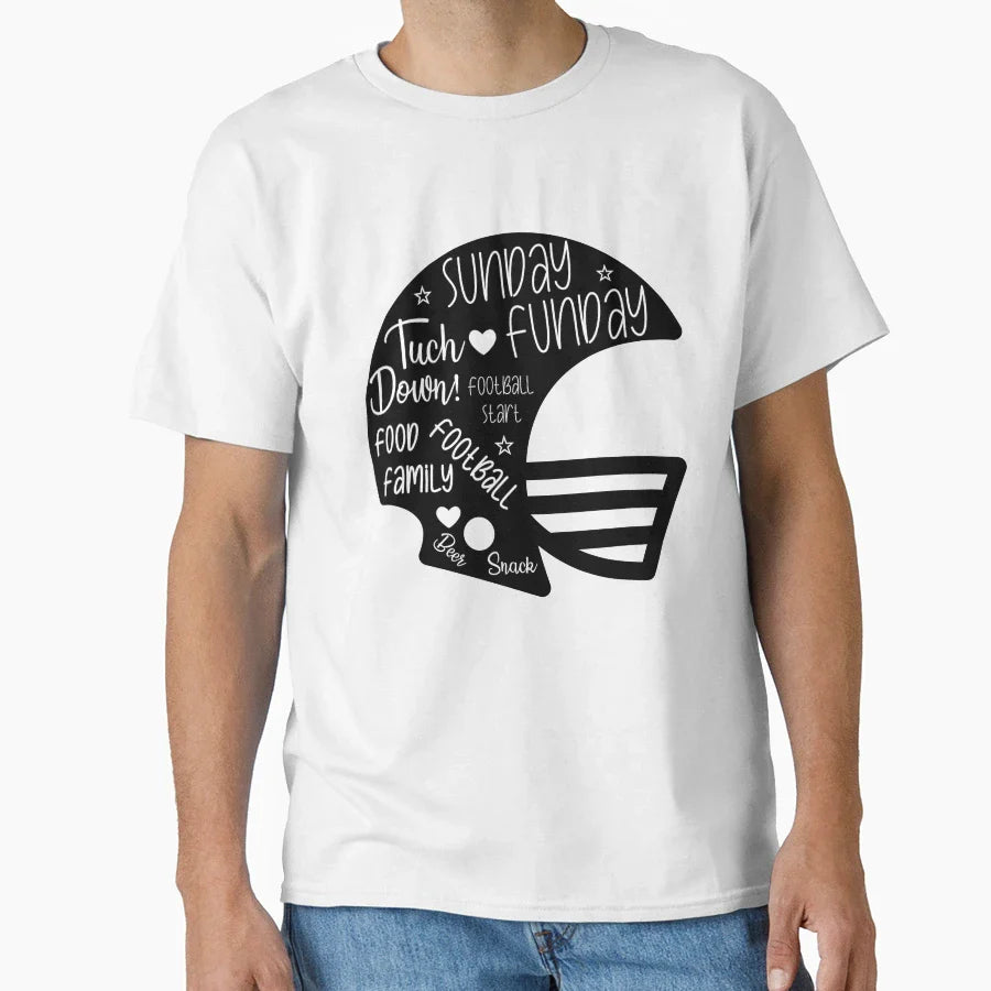 Sunday Funday Super Bowl T-Shirt - Minimalist Print Men Women