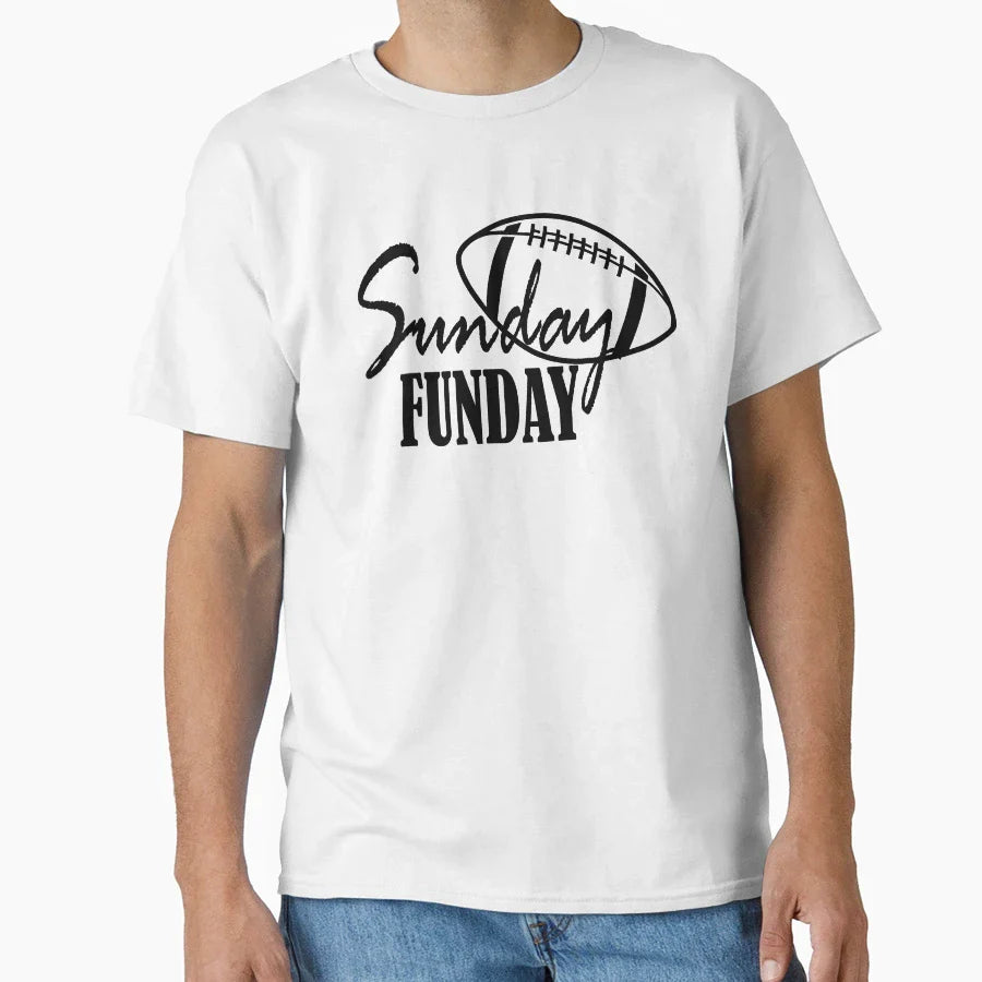 Sunday Funday Football Sport Short Sleeve T-Shirt - Unique Graphic Unisex