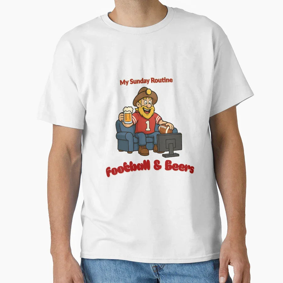 49Ers Football Beers Funny Game Day T-Shirt - Fun Novelty Design Unisex