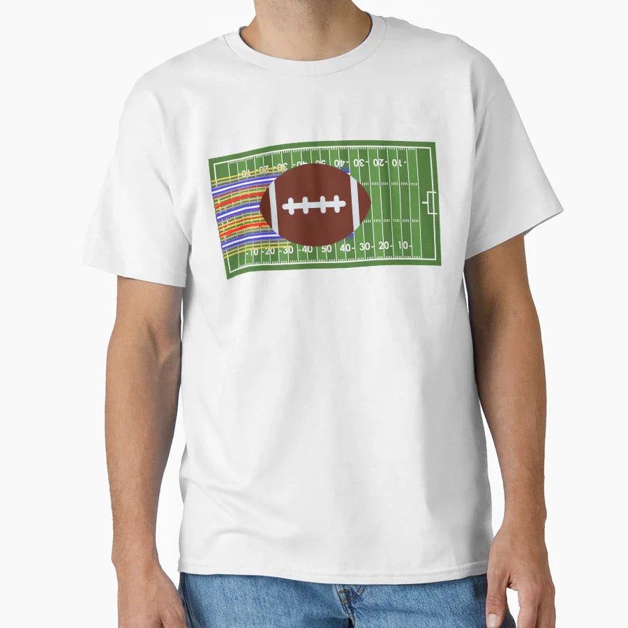 Football Thrown T-Shirt - Novelty Apparel for Adults
