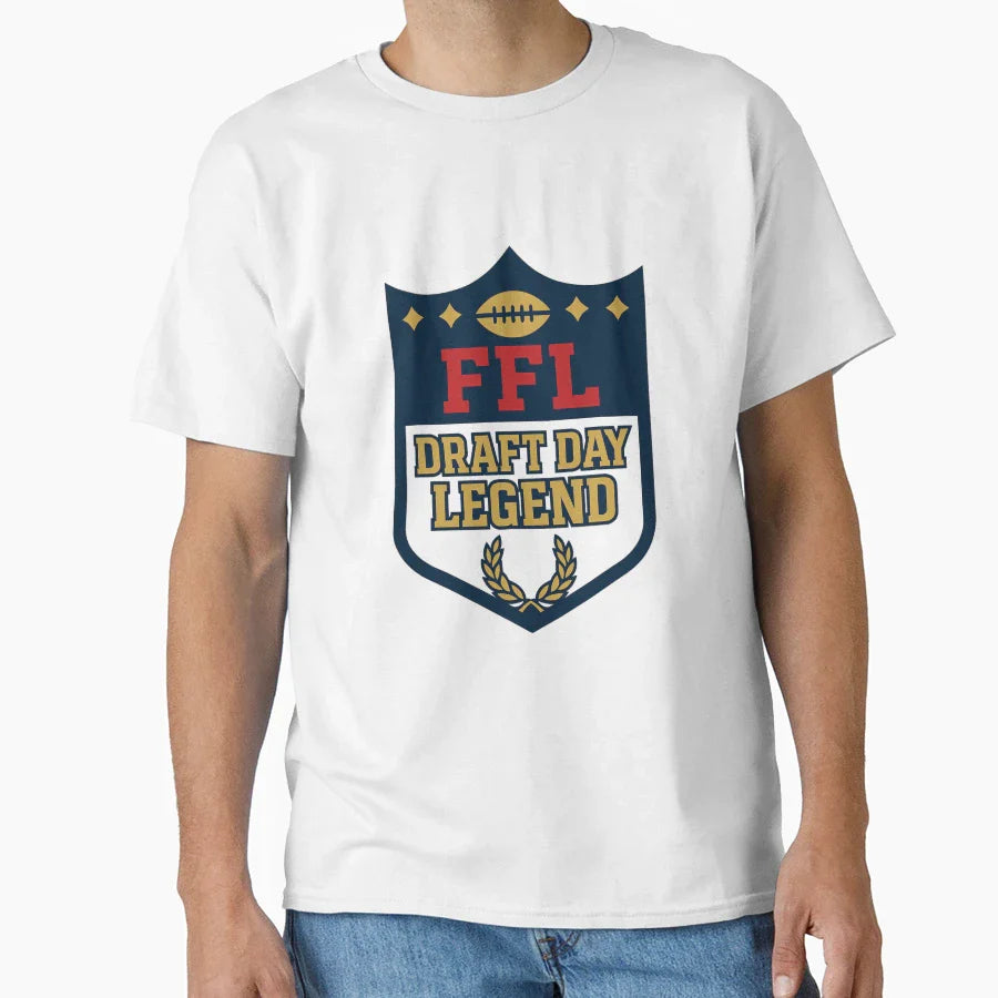 Fantasy Football Draft Day Legend T-Shirt - Minimalist Print for Adults