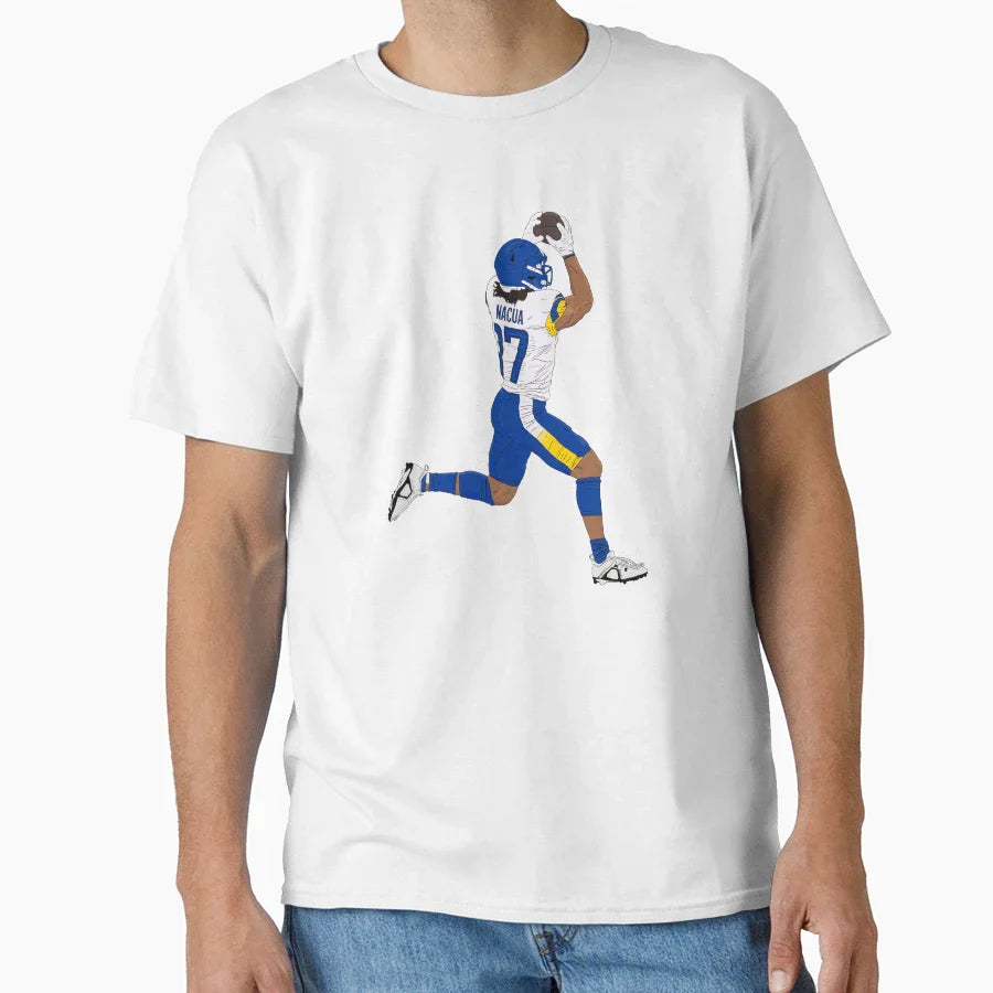 Puka Nacua Leaping Catch T-Shirt - Graphic Print Unisex