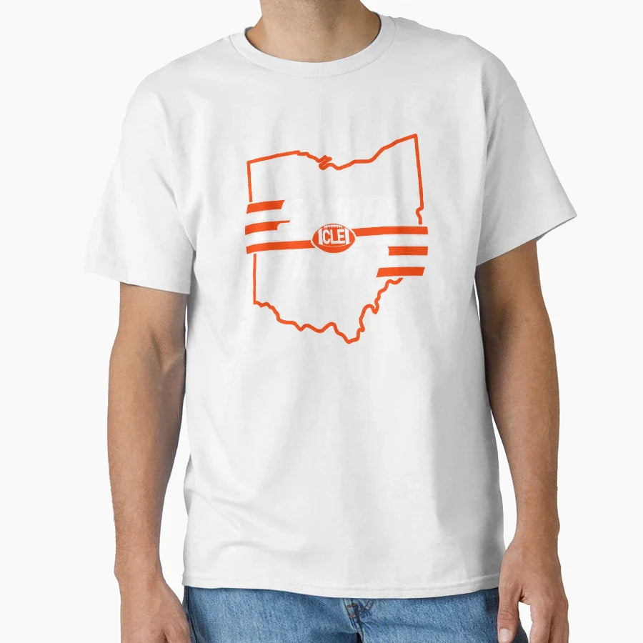 Cleveland Football Fan Sunday Fun Day T-Shirt - Minimalist Print for Adults