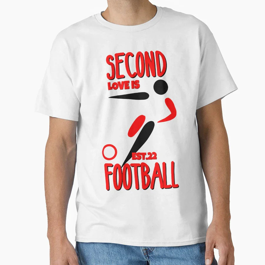 Second Love Is Footbal T-Shirt - Unique Graphic for Adults