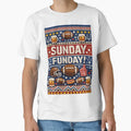 Sunday Funday American Football Knit T-Shirt - Aesthetic Graphic for Adults