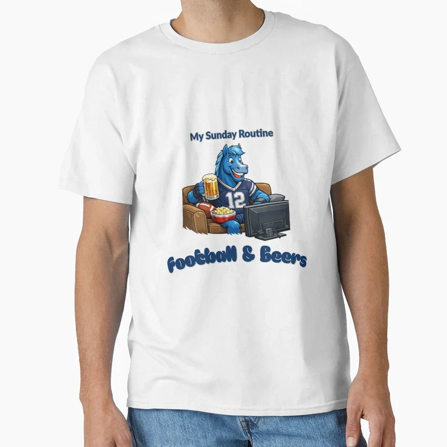 Indianapolis Colts Sunday Routine T-Shirt - Novelty Apparel Men Women