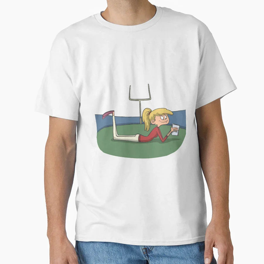 Book Reading Football Stadium T-Shirt - Fun Novelty Design for Adults