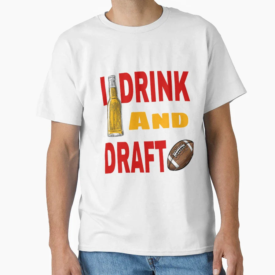 I Drink And Draft T-Shirt - Aesthetic Graphic Unisex
