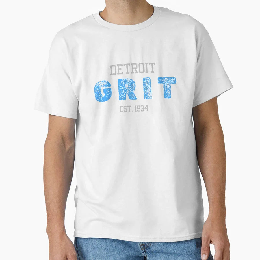 Detroit Grit Est 1934 Lions Nation T-Shirt - Minimalist Print for Adults