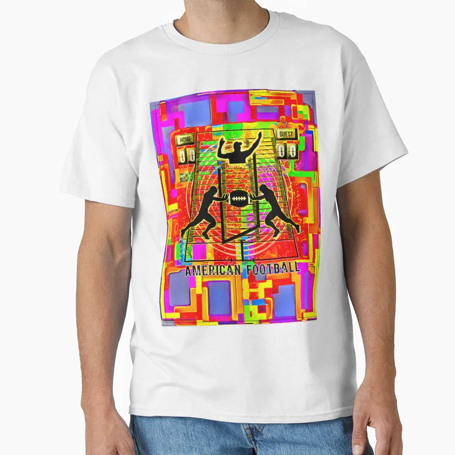 American Football Color Game T-Shirt - Aesthetic Graphic Men Women