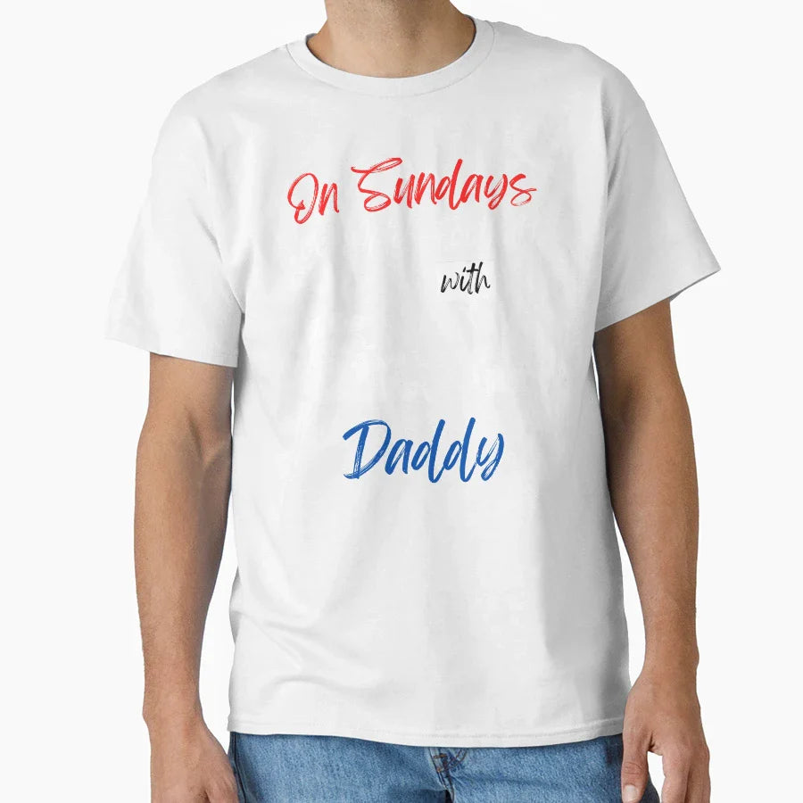 Sundays We Watch Football Daddy T-Shirt - Minimalist Print for Adults