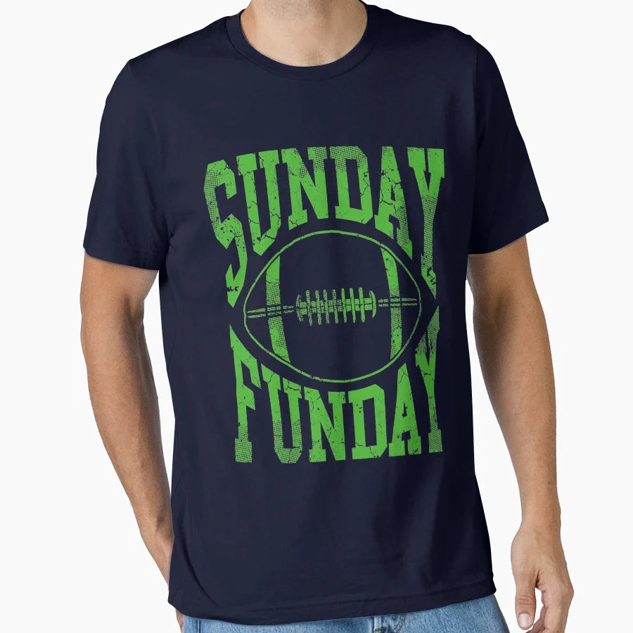 Sunday Funday Football T-Shirt - Casual Everyday Wear Men Women