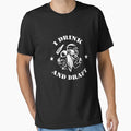 I Drink And Draft Funny Fantasy Football T-Shirt - Minimalist Print Unisex