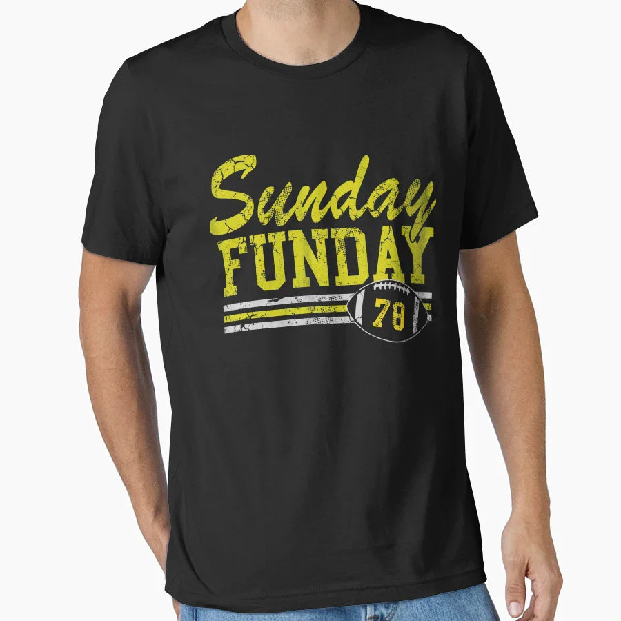 Sunday Funday Pittsburgh 78 Football T-Shirt - Fun Novelty Design Men Women