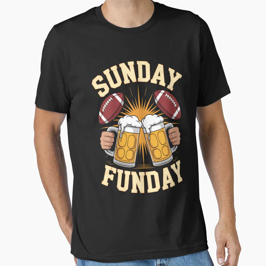 Sunday Funday Funny Football Sport T-Shirt - Trendy Graphic Men Women