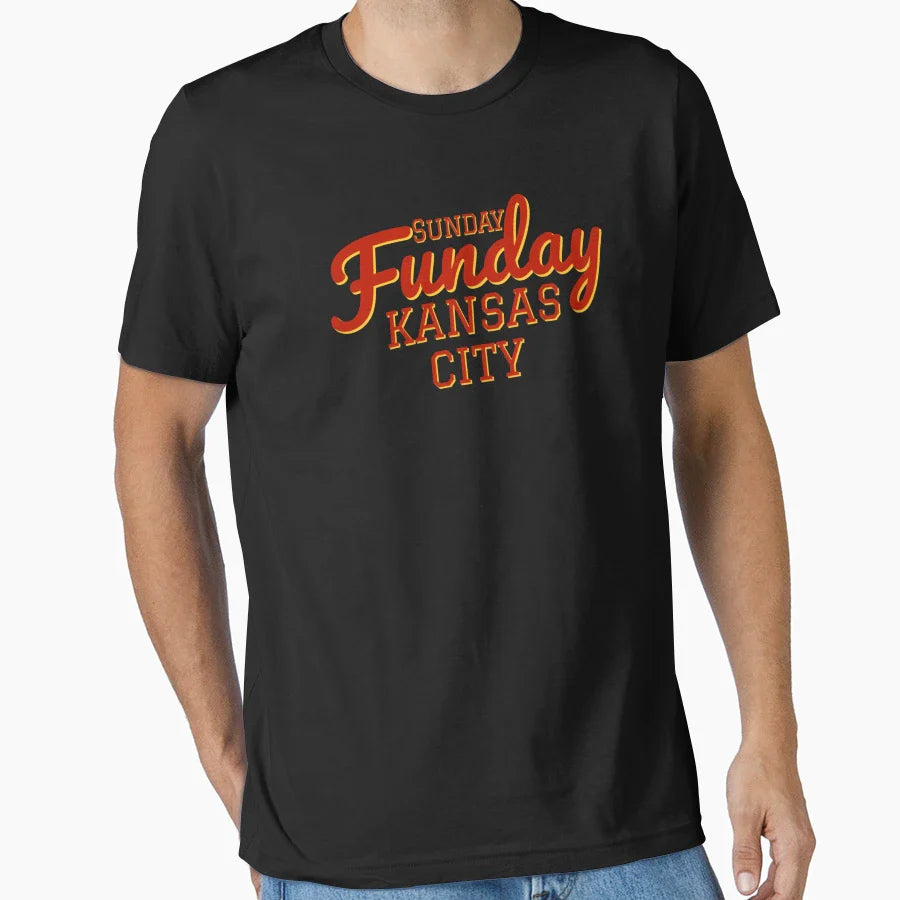 Sunday Funday Kansas City Football Team T-Shirt - Minimalist Print Unisex