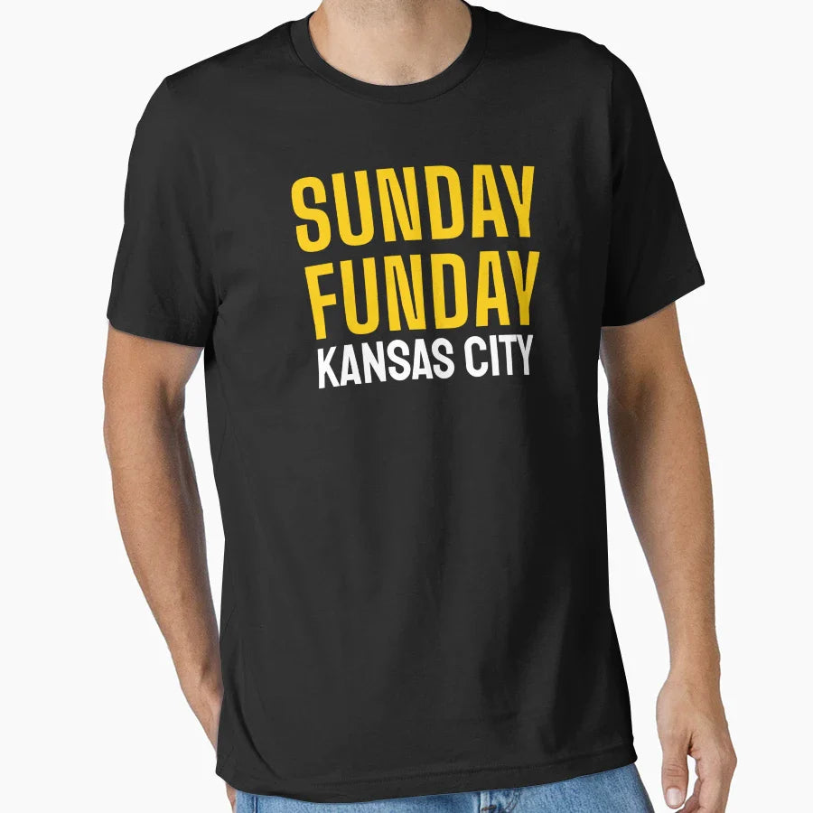 Sunday Funday Kansas City Football T-Shirt - Fun Novelty Design Men Women