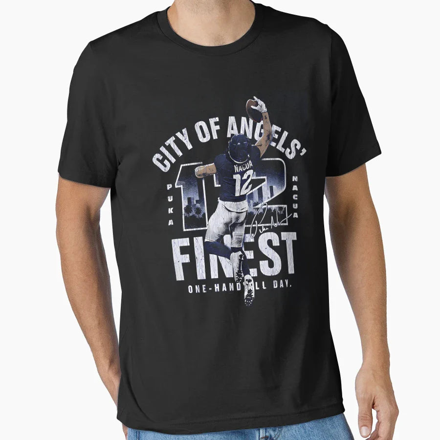 Puka Nacua Los Angeles R One Handed Grab T-Shirt - Novelty Apparel Unisex