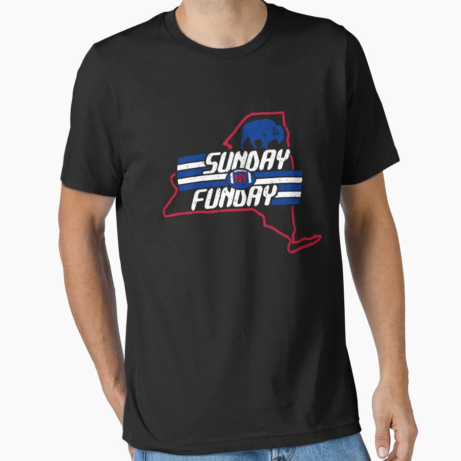 Buffalo Football Fan Western New T-Shirt - Casual Everyday Wear Men Women