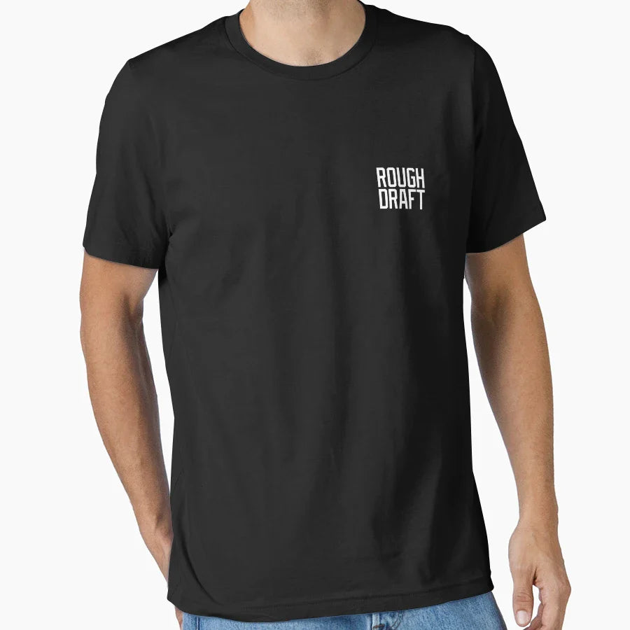 Rough Draft White Badge T-Shirt - Custom Art Print for Adults