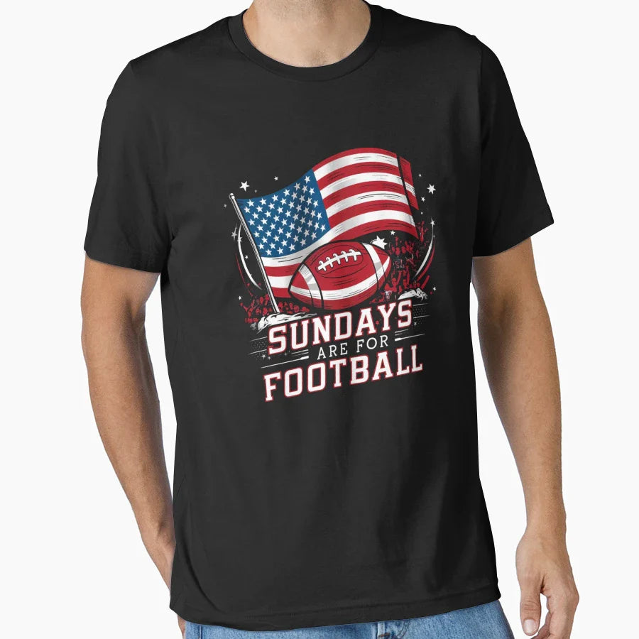 Sundays Are Football T-Shirt - Casual Everyday Wear Men Women
