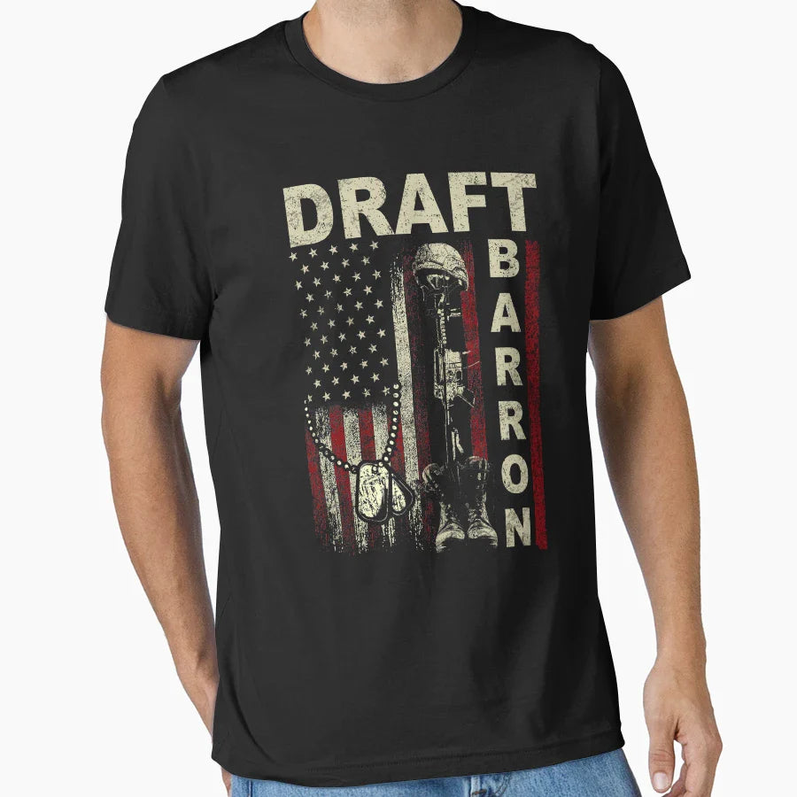 Draft Barron Funny Military Sarcastic T-Shirt - Novelty Apparel for Adults