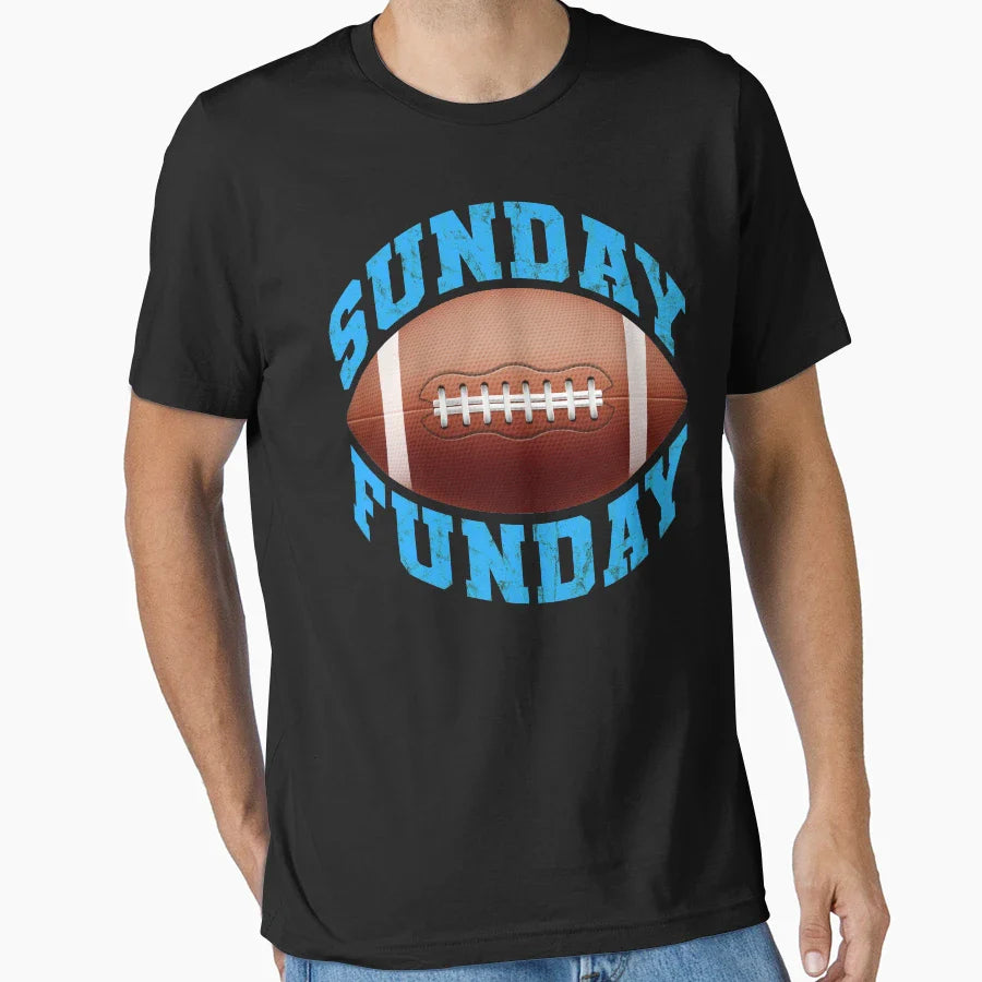 Sunday Funday Football Funny T-Shirt - Unique Graphic Men Women