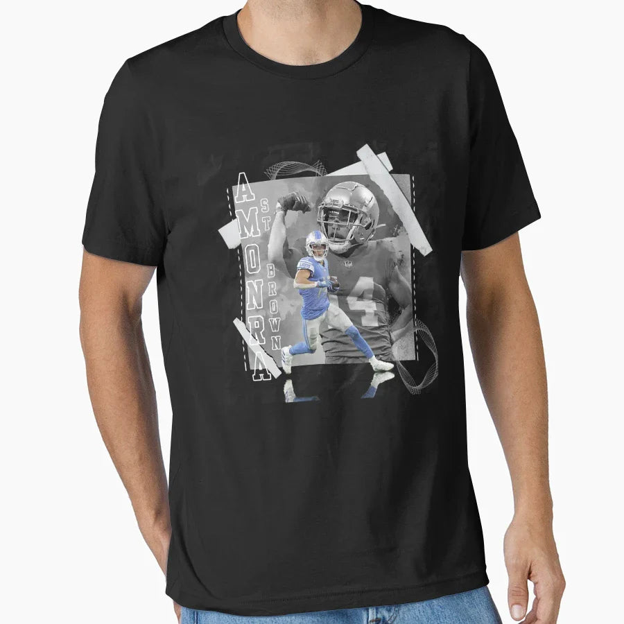 Amon Sport Ra Sport St Brown Football T-Shirt - Trendy Graphic for Adults