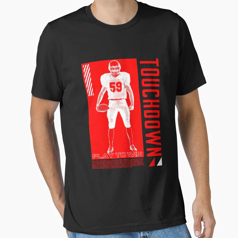 American Football Player T-Shirt - Casual Everyday Wear for Adults